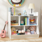 Kovhzcu Toy Storage Organizer with Bookshelf, 5-Cubby Children's Toy Shelf, Toy Storage Cabinet for Children's Room, Playroom, Hallway, Kindergarten, School