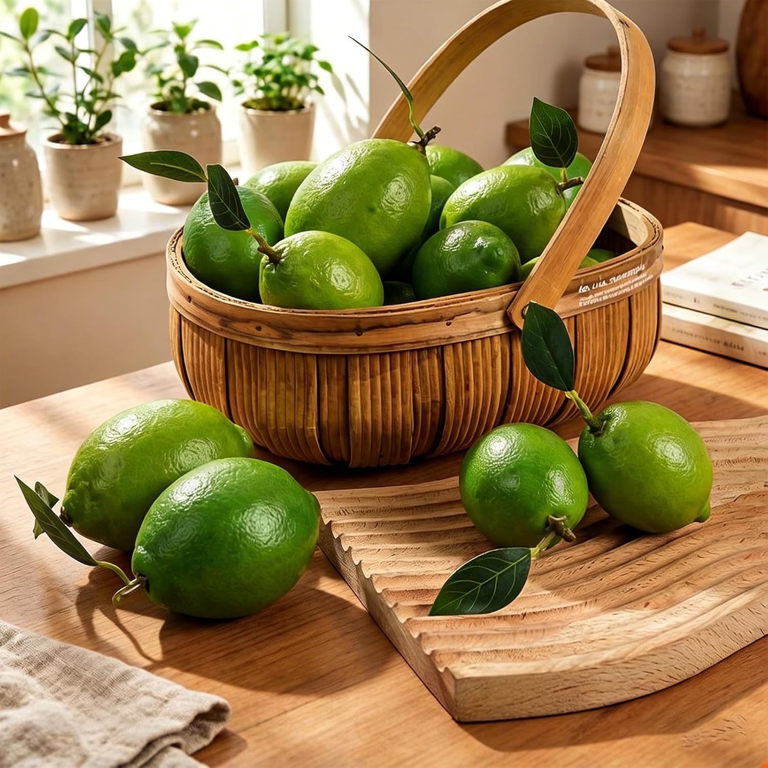 12 Pcs Artificial Lemons and Limes Fake Lemons Limes Set Realistic Fake Fruit for Home Kitchen Decor Green Lemon Mixed Set for Photography Props Table Centerpieces Party Decoration