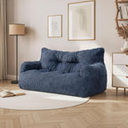 Pamapic 59" Bean Bag Chair,2 Seat Loveseat Sofa,Ultra Soft Dutch Velvet,Fluffy Comfort Washable Cover,Corduroy Lazy Sofa Bed for Adults,Fit Living Room, Bedroom,Outdoor Spaces,72h Rebound,Blue