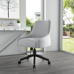 Boss Office Products Boyle Poly-Linen Guest Chair with Casters in Grey