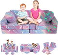 13 PCS Kids Modular Play Set, Glowing Toddler Couch, Kid Play Sofa for Playroom and Bedroom (Rainbow)