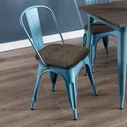 baibu 14×14 Metal Dining Chair Pads with Ties Set of 2, Super Soft Kitchen Chair Cushions Bar Stool Cushions with Non-Slip Bottom - 2 Cushions only (Brown, 14×14×2.5in)