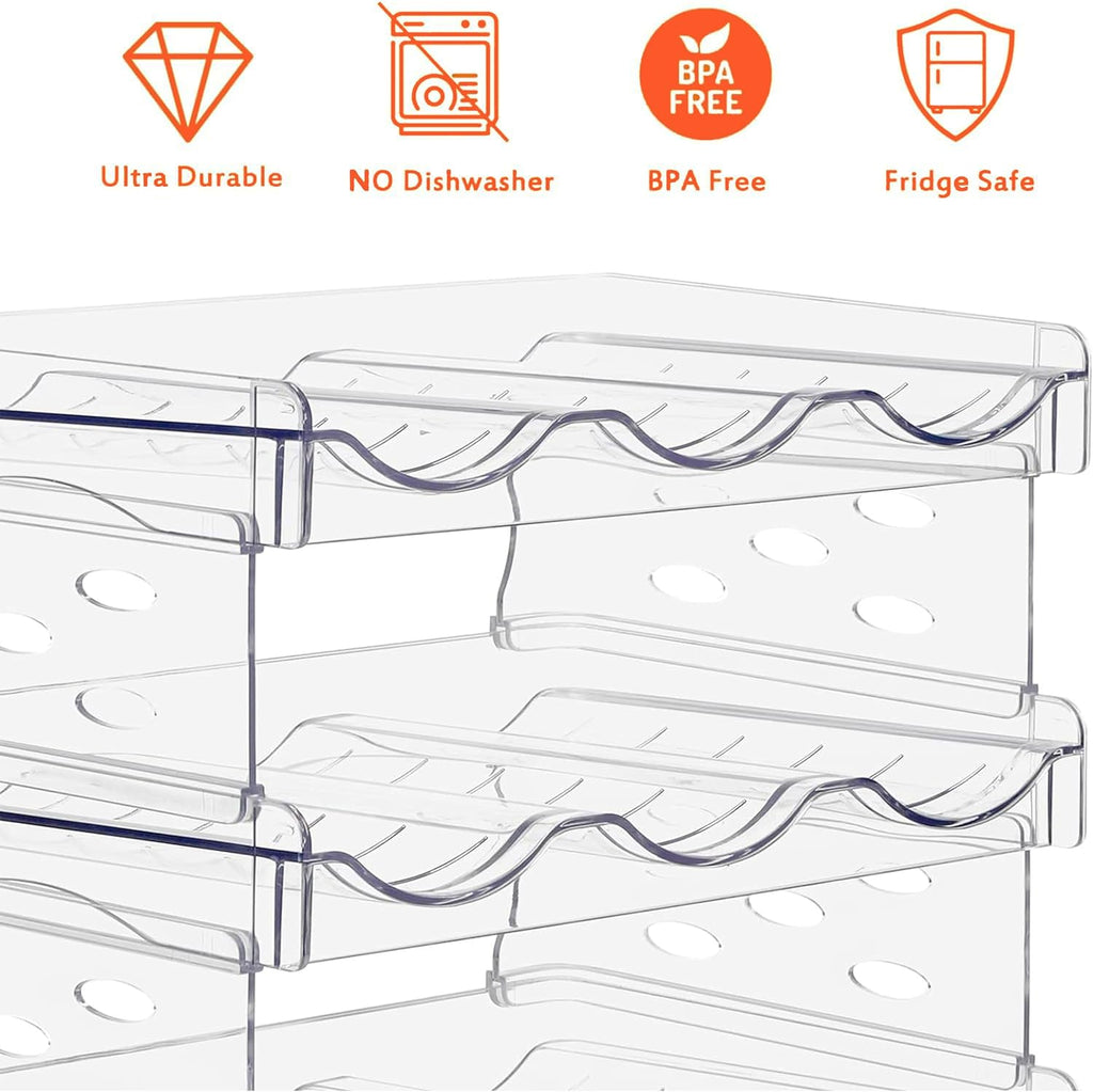 Stackable Wine Rack,Wine Bottle Holder for Inside Cabinet,for Pantry,Refrigerator,Countertop Organization-3 Tiers for 9 Bottles