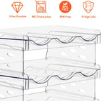 Stackable Wine Rack,Wine Bottle Holder for Inside Cabinet,for Pantry,Refrigerator,Countertop Organization-3 Tiers for 9 Bottles