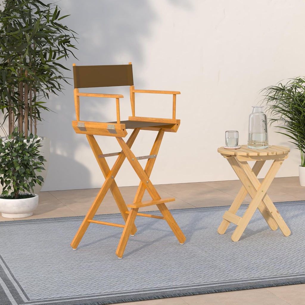 Casual Home 230-05/021-45 Director Chair 30" - Bar Height Honey OakFrame/Brown Canvas