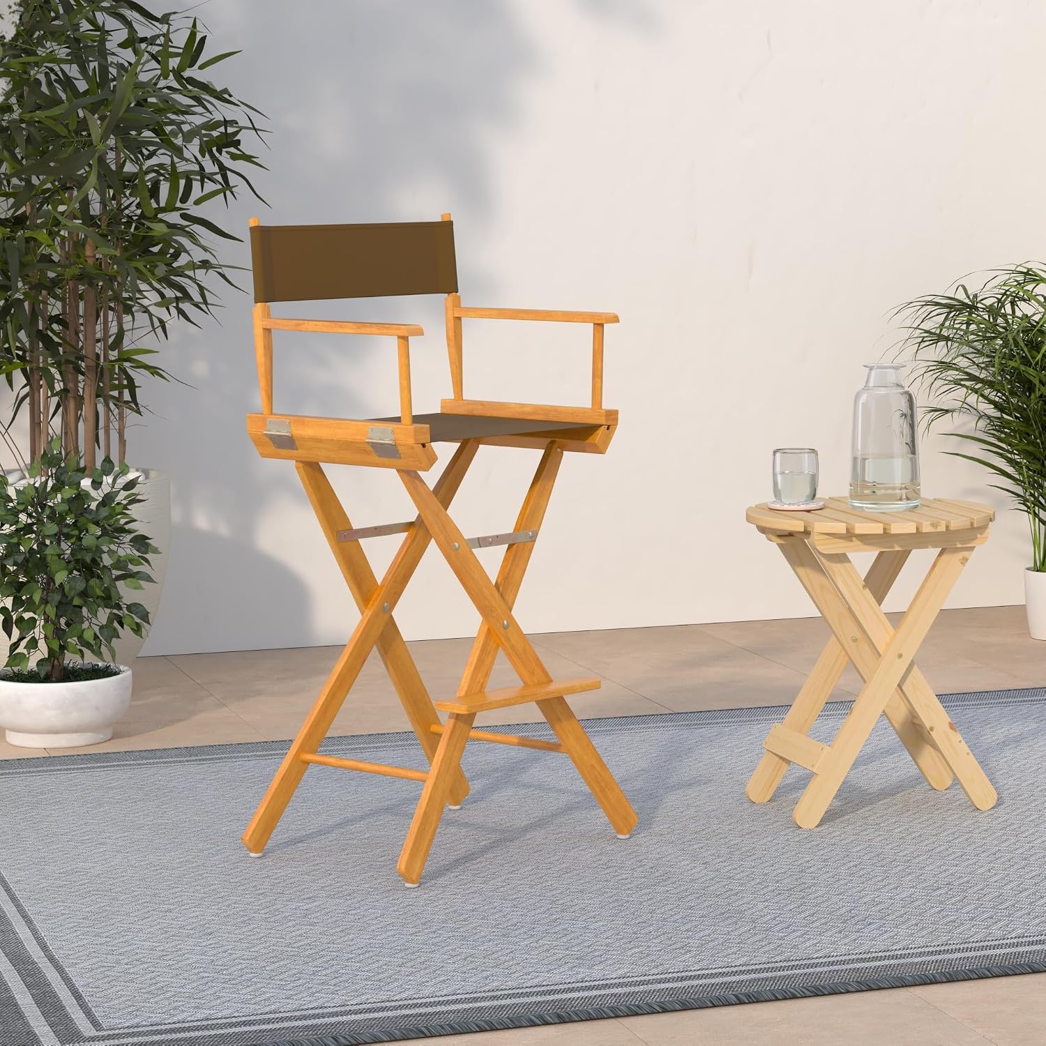 Casual Home 230-05/021-45 Director Chair 30" - Bar Height Honey OakFrame/Brown Canvas