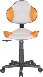 JJS Home Office Low Back Computer Executive Chair, Ergonomic Mesh Chair with Extra Large Base and Pads, Grey/Orange