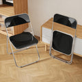 Folding Chair, 2 Pack Acrylic Chair, Black | Space-saving acrylic folding chair,easy fold & store.Holds up to 300 lbs,comfortable for home,office,parties and daily use.