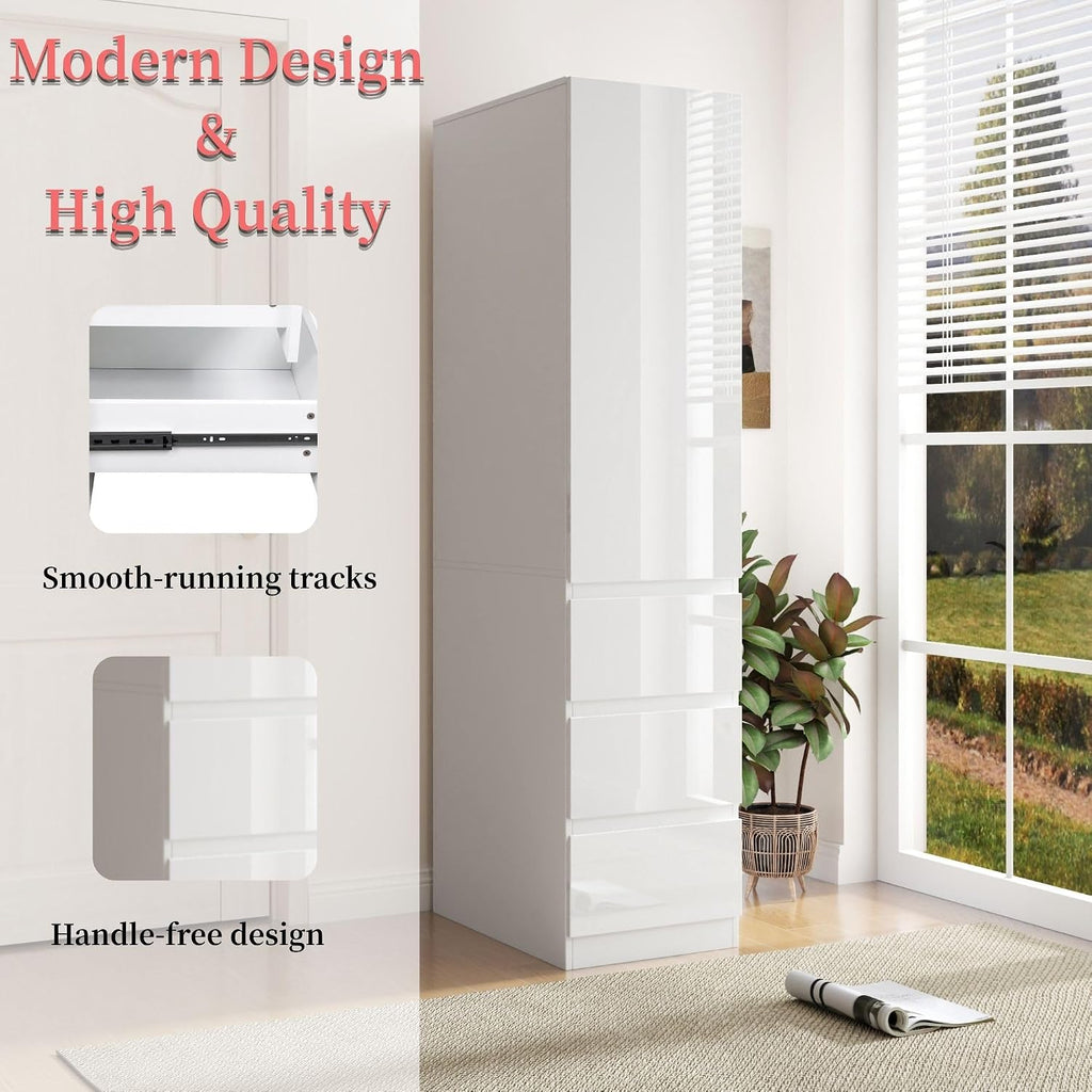 71" Tall Kitchen Pantry Cabinet with Storage, Modern Kitchen Storage Cabinet with 3 Drawers and Cabinet Door Organzier, Kitchen Cupboard with Adjustable Shelves for Dining Room, White