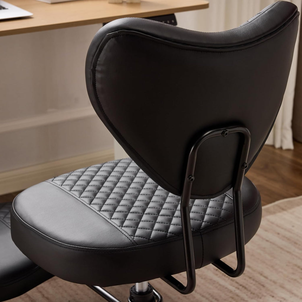 Cross Legged Ergonomic Office Chair, ADHD Meditation Chair with Lumbar Support and A Height-Adjustable Yoga Kneeling Seat Cushion, Velvet for Home Office, High Hntensity Office Work (Black)