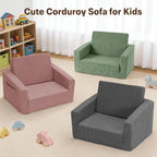Bubble Ball Comfy Kids Couch and Chsir, 2-in-1 Convertible Sofa Chair, Soft Fold Out Couch for Reading, Playroom, Kids Couch for Boys & Girls, Green
