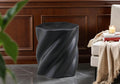 19.69" Modern Sculpture-Style Black Fiberglass End Table,Sofa Couch Side Table.Distorted Organic Design,Fully Assembled,Indoor/Outdoor Versatile.Artistic Accent for Living Rooms, Bedrooms & Patios