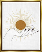 Stupell Industries Hand Holding Deco Inspired Sun with Rays, Design by JJ Design House LLC
