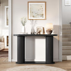 Garvee Fluted Console Table, 42.5 Inch Narrow Wood Entryway Table with Storage Shelf, Sofa Table Behind the Couch, for Hallway, Living Room, Foyer, Entrance, Black