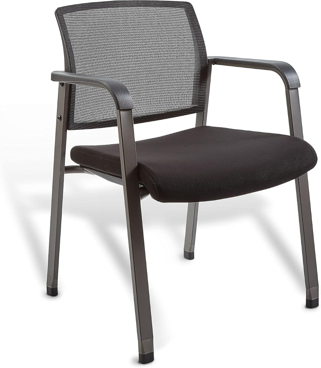 Union & Scale Guest & Reception Chair, Fabric, Black, 2-Pack