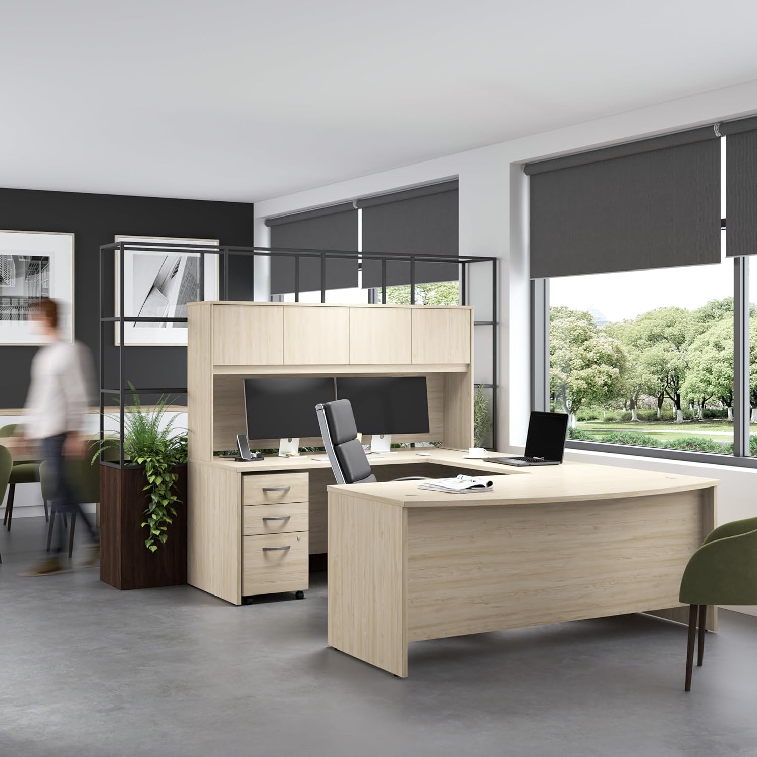 Bush Business Furniture Studio C 72W Desk Hutch in Natural Elm, Storage for Home or Professional Office