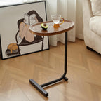 2PCS C Shaped Side Table Sofa Table, Small End Tables for Living Room,Modern Night Stand for Bedroom (Brown)