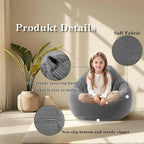 LPMOERA Bean Bag Chairs for Kids/Teen with Memory Foam Filling Bean Bag Sofa with Soft Corduroy Fabric BeanBag Chair for Living Room Bedroom College Dorm Reading Chair Blue