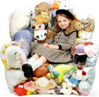 Clear Stuffed Animal Bean Bag Chair Cover for Kids, Waterproof Large Stuffable Beanbag Chair Cover, Creative PVC Plush Toys Storage, for Children Rooms Soft Stuff Animal(Large Square)