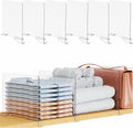 Yieach Adjustable Height Clear Shelf Dividers,6 Pack Acrylic Closet Shelf Dividers for Organization,11.1 Inch Tall Vertical Plastic Shelf Separators for Towel,Sweater,Towel Organizers and Bookshelf