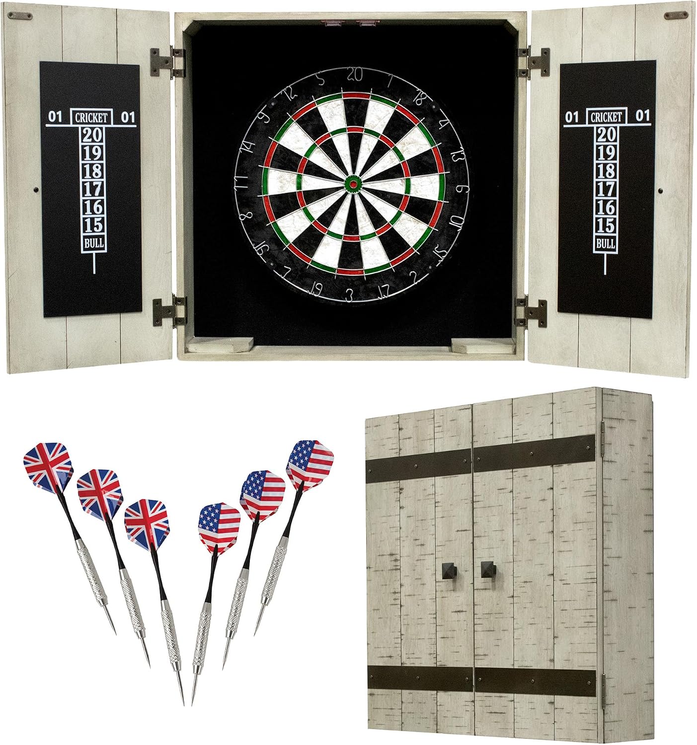 Hathaway Drifter Solid Wood Dartboard & Cabinet Set