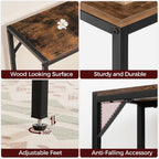 MAHANCRIS Console Table, Narrow Sofa Table, 43.7” Entrance Table with Power Station, Behind Couch Table, Simple Style, for Living Room, Hallway, Entryway, Foyer, Rustic Brown and Black CTHR112E01