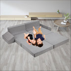 Modular Kids Play Couch, Toddler Sectional Sofa, Versatile Child Furniture for Playroom Bedroom, Convertible Foam and Floor Cushion for Boys and Girls