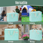 VENO 4 Pack Heavy Duty Moving Bags, Storage Bags, Packing Supplies, Top Zipper, Storage Totes for Camping, Clothes, Bedding, Comforters, Pillows (13 Gallon,Evergreen, 4 Pack)