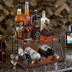 Liquor Bottle Display Shelf, Coffee Syrup Rack Organizer,Syrup Bottle Holder Stand, 3-Tier Syrup Rack for Countertop or Tabletop Decor,Storage Countertop Shelf for Kitchen Coffee Station