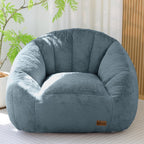 Giant Bean Bag Chair for Adults, Teens and Kids, Cozy Fluffy Corduroy Beanbag Chair with Filler, Large Floor Lounge Sofa for Living Room, Bedroom, Dorm, Gaming and Reading (XL-Navy)