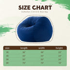 ZurNesfure Bean Bag Chairs for Adults 3FT Large Bean Bag Chair Memory Foam Filled Lazy Sofa with Removable Washable Cover Beanbag for Living Room Bedroom Dorm (Blue, Medium)