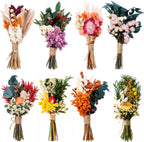8 Pack Dried Flower Mini Bouquets Arrangement Bridesmaid Gift Natural Flower with Tags for DIY, Wedding, Birthday Decor Party Favors