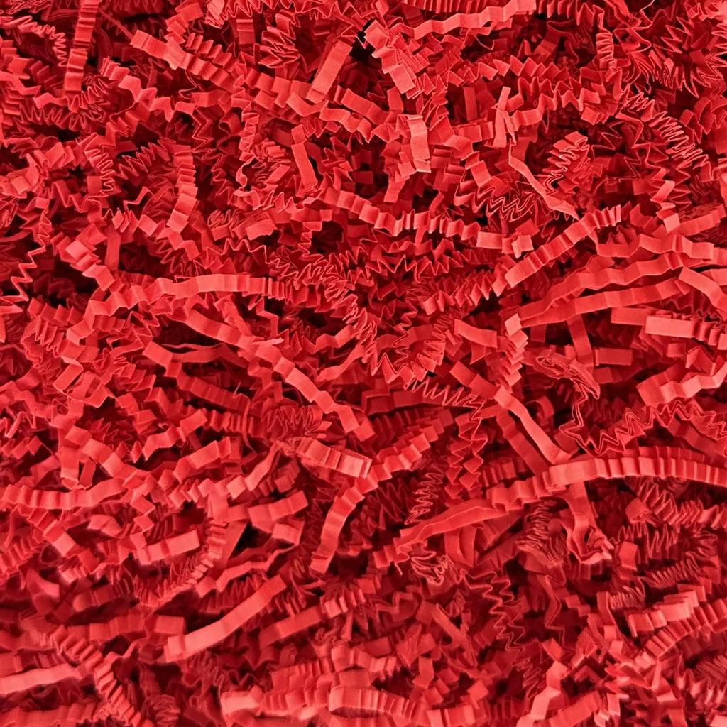 Bobobag 1 LB Red Crinkle Cut Paper Shred Filler, Decorative Shredded Paper for Gift Baskets and Box Packaging, Perfect for Weddings, Birthdays, Party Favors, Christmas, Mother's Day & Valentine's Day Gifts