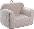 MOMCAYWEX Kids Snuggly-Soft Sherpa Chair, Cuddly Toddler Foam Chair for Boys and Girls, Light Grey