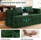 Korser Folding Convertible Sofa Bed, Corduroy Upholstered Boneless Couch, Small Sectional Cloud Couch, Loveseat Sleeper Sofa, Modular Futon Floor Sofa Couch for Living Room, No Assembly