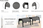 Outdoor Footstool Ottoman with Sturdy Metal Frame & Breathable Textilene Fabric, All-Weather Portable Footrest for Patio, Lawn, Garden, Poolside, Balcony, Camping, Porch & Indoor Use (1, black)