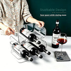 Transparent Wine Rack Stackable Bottle Holder for Refrigerator Beverage Storage and Organization at Home (2 Link)
