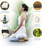 Meditation Bench Luxury Genuine Sheepskin Seat Cover meditate deeper & longer in pure comfort - mindful prayer kneeler - unique ergonomic design supports back and knees to bring health & wellbeing