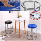 Backless Counter Stools, Commercial Stainless Steel Iron Stool, Office Three-Ring High Chair, Reinforced Base Frame, for Daily Use(Grey,75cm)
