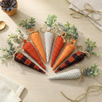 Skylety 8 Pcs Easter Carrot Fabric Artificial Carrot Rustic Nonwoven Stuffed for Farmhouse Spring Easter Baskets Decor Vase Filler Decor Tiered Tray Decoration (Vintage Color)