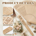 Personalized Wedding Fans For Guests Bulk Custom Wooden Folding Hand Fans With Organza Bags For Wedding Party Baby Shower Graduation