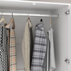 FUFU&GAGA Wardrobe with Mirror Door & Drawers, White Mirror Wardrobe Closet | Full Length Mirrored Armoire, Shelf, Hanging Rod, Clothes Storage Cabinet for Bedroom Cloakroom, 31.5”W x 19.7’D x 70.9”H