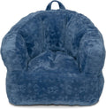 Delta Children - Serta Kids Plush Barrel Toddler Chair, Soft Foam Chair Bean Bag Chair Alternative for Boys and Girls, Cozy Seat for Reading, Watching Cartoons, Playroom Nursery Bedroom, Denim Blue