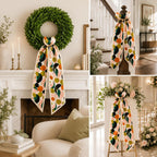 Spring Fall Wreath Sash 2 Pack - Monogrammed Spring Sash Wreath for Front Door - 57" Outdoor Wreath Sashes for Monogram Garland Ribbon - Xmas Decor Accessories for Wedding Party Wall Cabinet