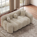 DAMAIFROM 65" Chenille Cloud Sofa Couch, Modern Deep Seat Loveseat Sofa, Comfy Upholstered Couch with 3 Pillows, Oversized Accent Armchair for Living Room Apartment Office, Light Brown