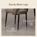 Modern Dining Chairs, Fabric Upholstered Accent Kitchen Chairs with Comfy Padded Seat & Sturdy Metal Legs, Side Farmhouse Chairs for Dining Room, Living Room, Restaurant (Mossy Taupe, Set of 6)
