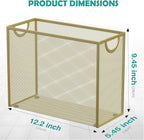 Sinboun Hanging File Organizer Letter-Size File Holder Filing Box Includes 5 Hanging Folders - Metal Mesh Magazine Letter Storage Cabinets File Cart for Office Home School, No Assembly Required Gold