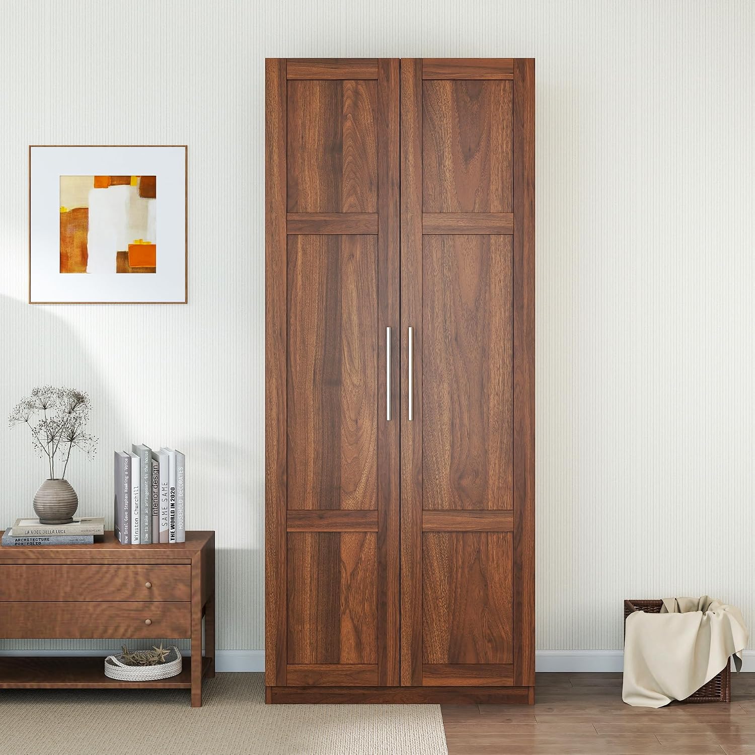 Pantry Cabinet, Kitchen Pantry Storage Cabinets with 2 Door and 3 Shelves, Pantry Storage Cabinet, Cupboard for Kitchen, Dining Room and Living Room.