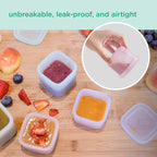 Olababy Clear Sense Silicone Storage Containers 4pk for Baby Food, Snacks, Formula, Puree, Sauce & More | Micro Plastic & BPA-Free | Daycare Essentials for Toddlers and Kids (Blueberry, 4 oz / 120 ml)