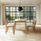 SIMTONAL 4-Piece Farmhouse Dining Set, Wooden Table with 2 Chairs, Bench Seat, Mid-Century Modern Wooden Table & Upholstered Chair Set for Home, Kitchen, Dining Room, Solidwood Legs
